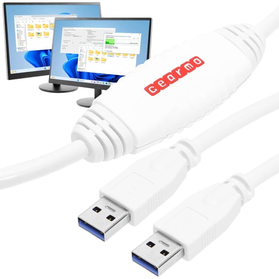 PC to PC Data Transfer Cable - 6ft, Unlimited Uses, Built-in Software, No Installation - High Speed USB Data Transfer Between Computers - Supports Windows 11/10/8/7