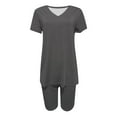 thumbnail image 3 of UPPADA Womens 2 Piece Sets Summer Outfits Two Piece Lounge Set Matching Sets Oversized Tshirts Biker Short Fashion Gray,M, 3 of 4