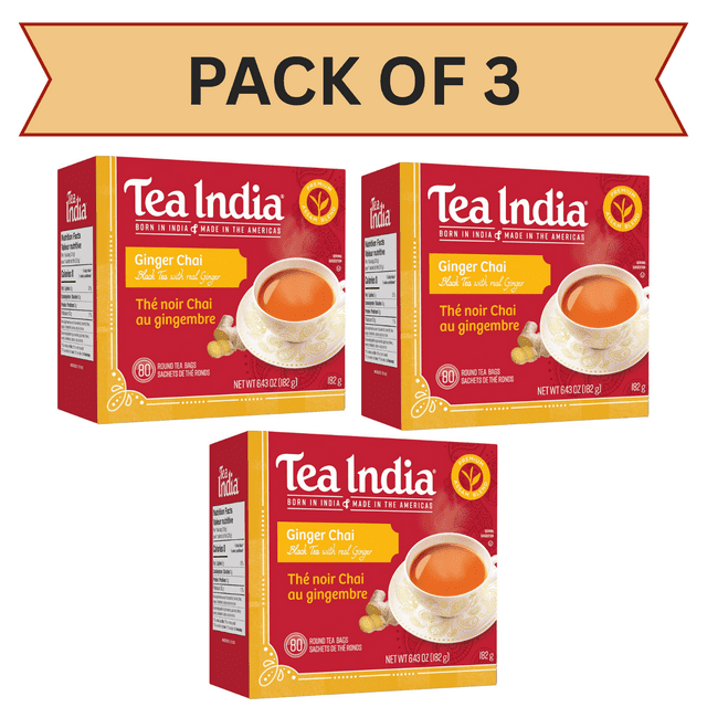 Tea India Chaï au Gingembre 80 Paq., Lot de 3