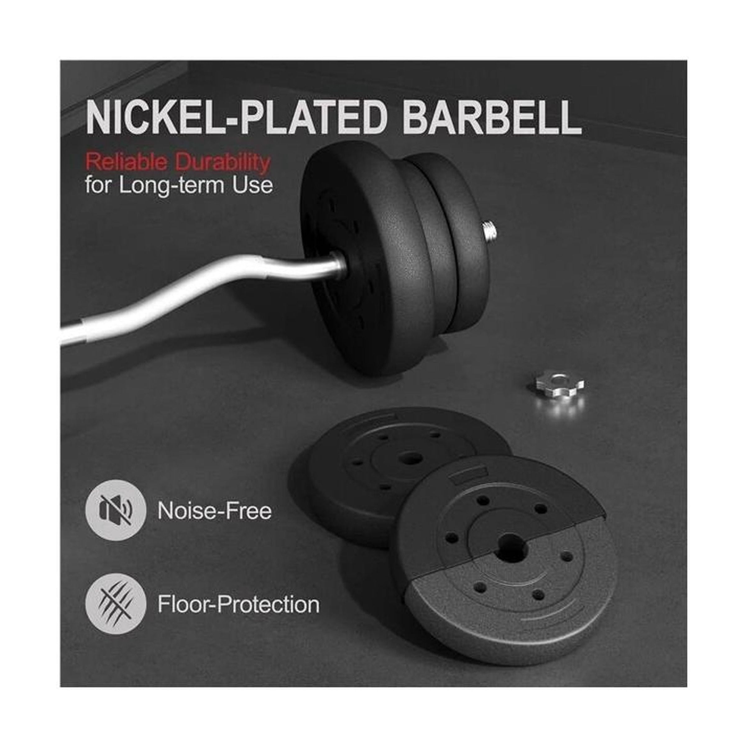 55lb Curl Barbell Set Dumbbell Weight Set Gym Lifting Exercise Curl Bar Black