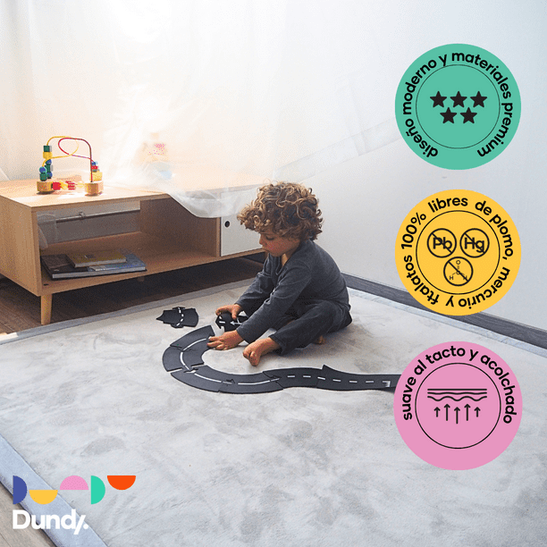 Dundy Tapete para Bebé Niños de Memory Foam, Suave Espuma Tapete de Gateo para Juego, Acolchado Antideslizante, 150 x 200 cm. (Gris)