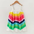 thumbnail image 3 of Toddler Baby Girls Summer Spaghetti Strap Boho Dress Swing Beach Sun Dress,Rainbow-2T, 3 of 8