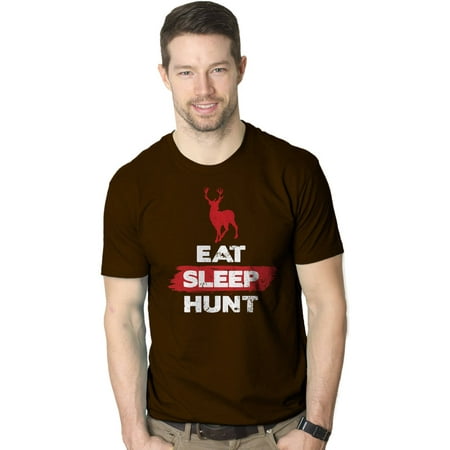 Crazy Dog T-shirts Mens Eat Sleep Hunt Outdoors Deer Antler Sport Hunting T shirt