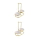 thumbnail image 1 of Wosthever Juego de soporte para cuchara de acero inoxidable, organizador de utensilios de cocina, almacenamiento Vertical de cubiertos, Dorado/Redondo/2 Cuencos 2Conjunto, 1 of 1