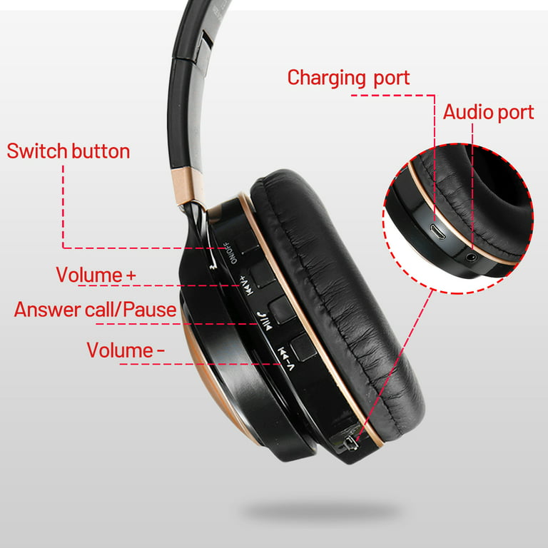 Wireless Headphones Over Ear , BT Noise Cancelling Headset with