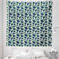 thumbnail image 1 of Floral Tapestry, Rose Bouquet Branches in the Beauty Garden Leaves Romantic Motif, Fabric Wall Hanging Decor for Bedroom Living Room Dorm, 5 Sizes, Forest Green and Dark Blue, by Ambesonne, 1 of 1