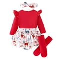 thumbnail image 5 of Ketyyh-chn99 My First Christmas Baby Girls Christmas Outfits Clothes Newborn My First Christmas Romper Tutu Dress Headband Leg Warmer Shoes Toddler Clothing Size for 3-6 Months,White, 5 of 9