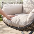 thumbnail image 4 of RADIATA Hanging Egg Chair with Stand, Outdoor Indoor Wicker Swing Chair, 350Lbs Nest Chair with Cushions, All-Weather Patio Hammock Seat for Porch Balcony Garden, Beige, 4 of 11