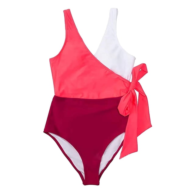 Aayomet Maillots de Bain Modestes pour Femmes Taille Haute Pin-Up Vêtements de Bain, Rouge TG