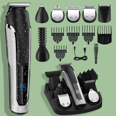 FVLOENG Hair Clipper for Men Electric Beard Trimmer Cordless Shaver Razor Grooming Kit with LED Display for Mustache, Body, Face, Nose Hair Cutting, Father Husband Boyfriend Gifts with Storage Dock