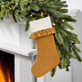 thumbnail image 5 of Clearance Under $6 Ruffled Christmas Stocking, Gold Velvet Xmas Stocking with White Cuff, Large Hanging Stocking for Fireplace Tree Holiday Decor, 1PC, 5 of 5