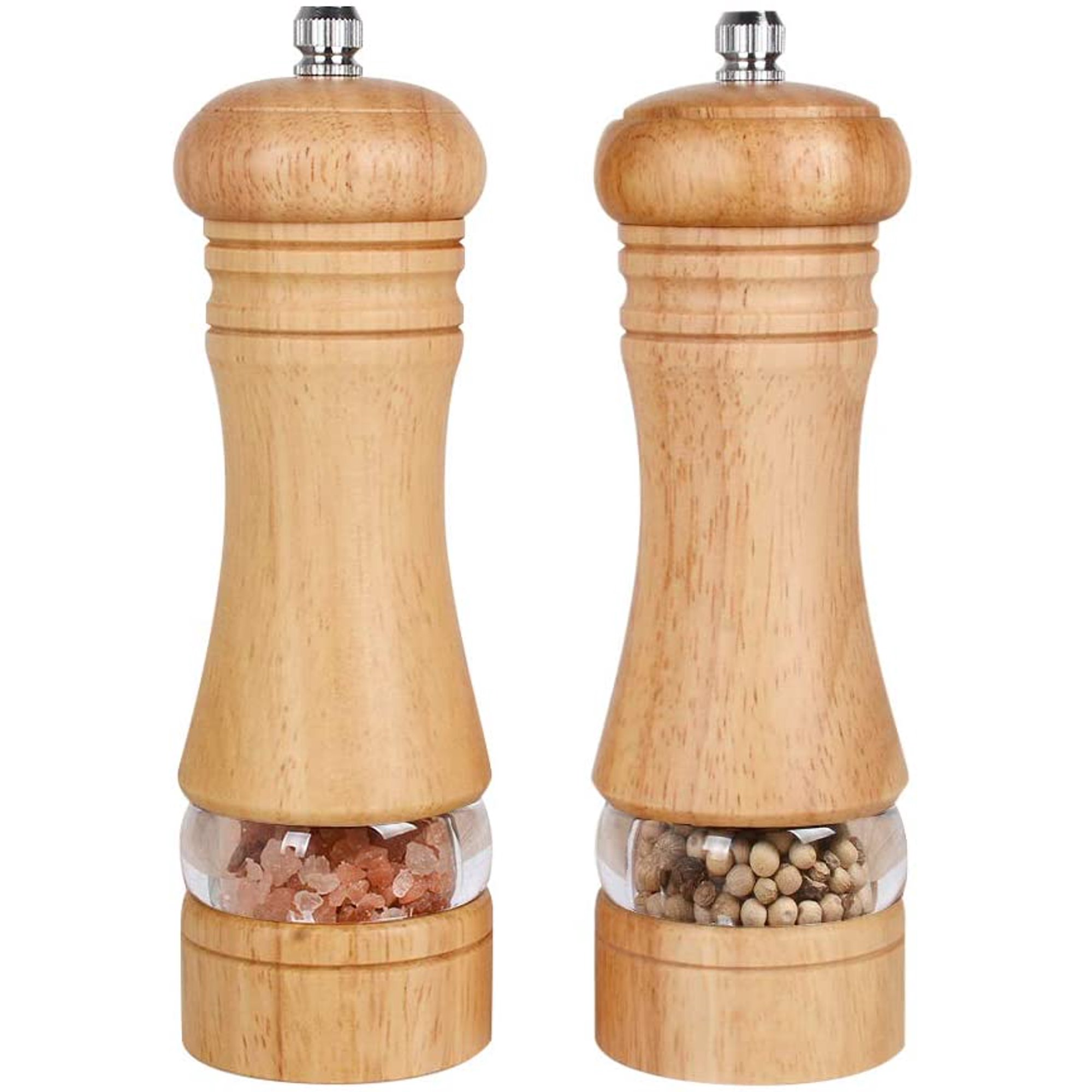 Manual Adjustable Salt Pepper Mill With Salt Pepper Grinder (6 Inch