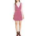 thumbnail image 2 of Allegra K Women's Corduroy V Neck A-Line Mini Overall Pinafore Dress, 2 of 6