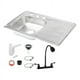 thumbnail image 1 of Fregadero Tarja Empotrar Acero Inox 80x50 C/kit Mezc Negra (Escurridor Derecho), 1 of 5