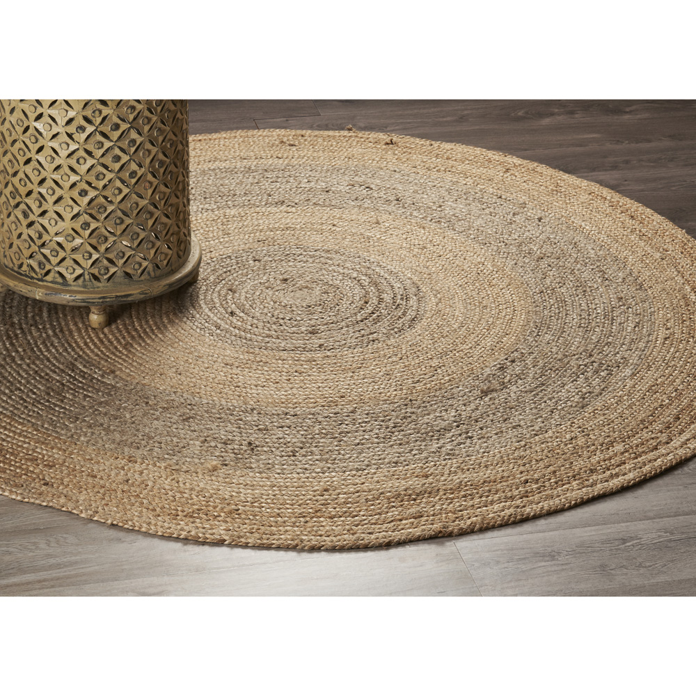 Woven Paths Toned Braided Natural Jute Area Rug