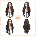 thumbnail image 2 of Creamily Long Lace Front Brown Wig for Women，Synthetic 13*3 Brown Wavy Wig for Party Use 28inch, 2 of 9