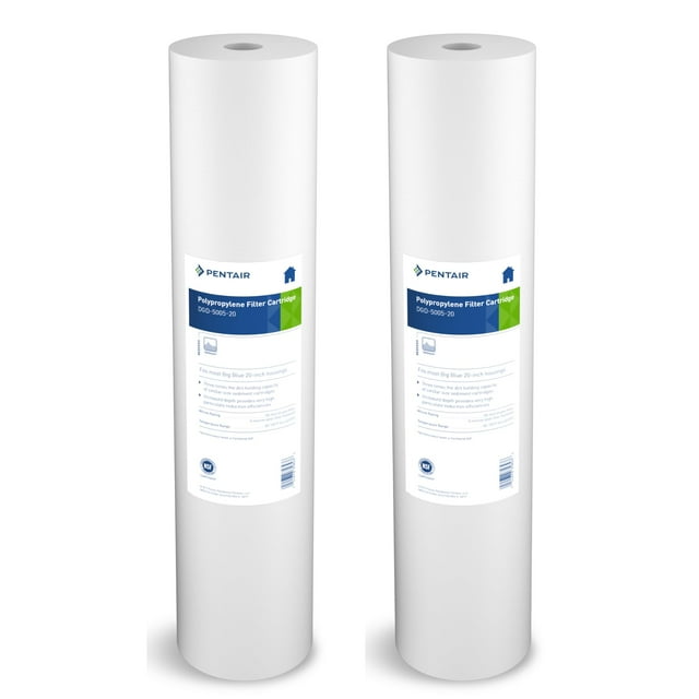 Pentair Pentek DGD-5005-20 Big Blue Water Filter, 20-Inch Whole House Sediment Filter Cartridge Replacement, Dual-Gradient Density Spun Polypropylene, 20" x 4.5", 5 Micron, (Pack