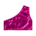 thumbnail image 3 of YONGHS Kids Girls Hip Hop Dance Vest Shiny Metallic Sport Crop Top 4-14 A Rose Red 4-6, 3 of 7