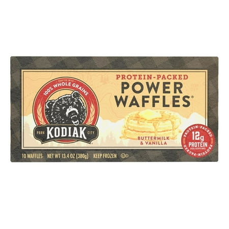 Kodiak Protein-Packed Buttermilk and Vanilla Power Waffles, 13.4 oz, 10 Count (Frozen)