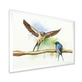 thumbnail image 2 of Designart 'Two Barn Swallows Birds On Branch' Farmhouse Framed Art Print, 2 of 4