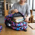 thumbnail image 4 of Girls Backpack 3PCS Color Block Backpack with Lunch Box Pencil Case Shcool Backpack for Kids Girls Gifts, 4 of 5