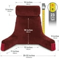 thumbnail image 2 of Husband Pillow Medium Maroon, Backrest for Kids, Teens, Petite Adults - Reading Pillows With Arms, Adjustable Loft, Plush Memory Foam, Bed Rest Chair for Sitting Up, Detach Neck Roll, Removable Cover, 2 of 7