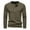 Army Green, variant on Qingpeng Men's Cotton T-Shirts Casual Long Sleeve Round Neck Lightweight Button T-Shirts