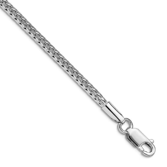 925 Sterling Silver Rhodium Plated 2.5mm Sparkle-Cut Round Franco Chain Necklace 16 Inch Chain Necklace for Women and Me