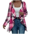 thumbnail image 2 of Neewe Women's Open Front Long Cardigan Lightweight Plaid Shirt Kimono Cardigan Knit Sweater, 2 of 7