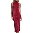 thumbnail image 2 of Liacowi Women Bodycon Long Dresses Sleeveless High Neck Pleated Slim Fit Dress for Party Cocktail, 2 of 8