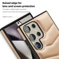 thumbnail image 3 of Soft Puffy Quilted Leather Full Body Shockproof Protective Phone Case with Adjustable Stand For iPhone S24 Ultra Case ,Rosegold, 3 of 9