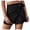 Black, variant on Ladies Fashion Casual Solid Color Border Texture Design Solid Color Culottes Plaid Skirts S