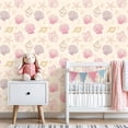 thumbnail image 3 of Peel and Stick Wallpaper coastal Shells Pink Purple Tones beach Wall Mural 23.6in x 9.8ft Self Adhesive Removable Wall Paper Renter Friendly Wallpaper for Girls Bedroom Nursery Livingroom, 3 of 8