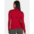 thumbnail image 4 of Time and Tru Women's Rib Turtleneck Sweater, Lightweight, Size XS-XXXL, 4 of 5