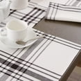 thumbnail image 2 of Contemporary Home Living Windowpane Plaid Cotton Placemats - 19" - Gray and Cream - Set of 6, 2 of 8