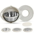 thumbnail image 2 of 4in1 Kitchen Colander w/ Mixing Bowl Set  Food Strainers Stainless Steel Colanders Set Beige, 2 of 7