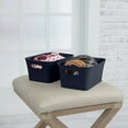 Mainstays Set of (2) Small Bins Plastic, Blue Cove