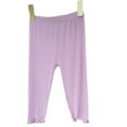 thumbnail image 4 of GYRATEDREAM Girls' Capri Leggings 3/4 Pants Basic School Sports Dance Kids Cropped Capri Summer Yoga Running Dance Tights for 7-8Y Purple, 4 of 5