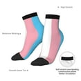 thumbnail image 5 of Breathable Athletic Socks Transgender Flag Cushioned Quarter Socks for Men Women, 5 of 7