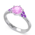 thumbnail image 2 of 2.15 Ct Latest Round Cut Pink Sapphire & Amethyst Gemstone Bridal Ring for Ladies Solid 18K White Gold Size 3.5 by Diamond-Capitals, 2 of 7