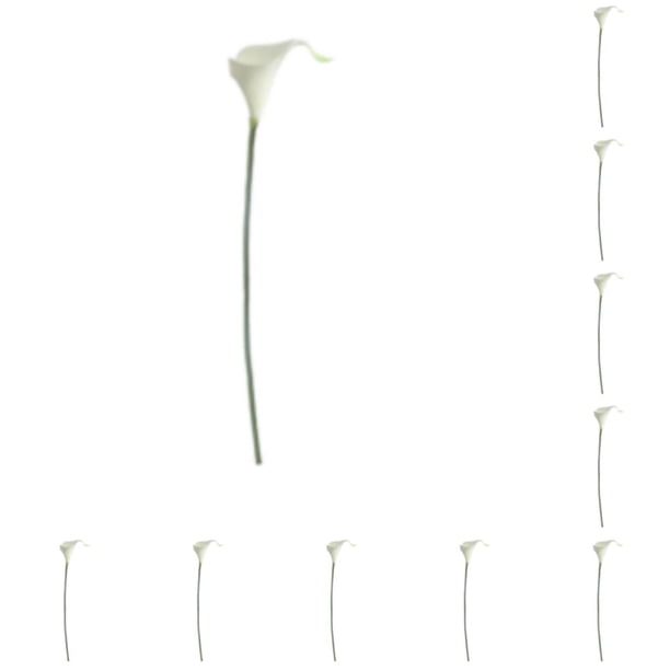 Naiovety Flores artificiales elegantes de Calla simuladas para la decoración del hogar y estambre amarillo alto blanco estambre amarillo blanco 10Conjunto
