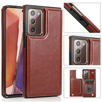 Dteck Case for Samsung Galaxy Note 20 6.7-inch,Shockproof PU Leather Wallet Case Card Holder Kickstand Flip Magnetic Hybrid Rubber Note 20 5G Back Phone Cover,Brown