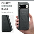 thumbnail image 6 of Allytechgroup Magnetic Case for Google Pixel 8, Compatible with Magsafe & Car Mount Slim Fit Premium PU Leather Durable Anti-Scratch Retro Phone Case for Women Men, Black, 6 of 7