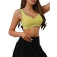 thumbnail image 4 of INSPIRE CHIC Women's V-Neck Contrast Trim Pullover Bras Comfort and Breathable Wirefree Bras S Green, 4 of 5