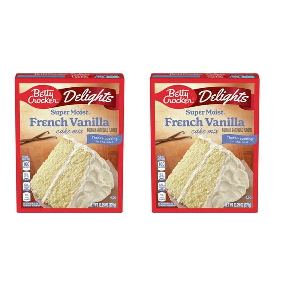 Pack of 2 Betty Crocker Delights Supermoist French Vanilla Cake Mix, 13.25 OZ