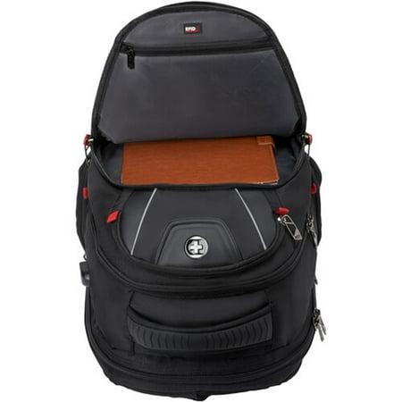 Swissdigital Design - Circuit TSA-firendly Backpack with USB Charging port/RFID protection and fits up to 15.6" laptop - Black