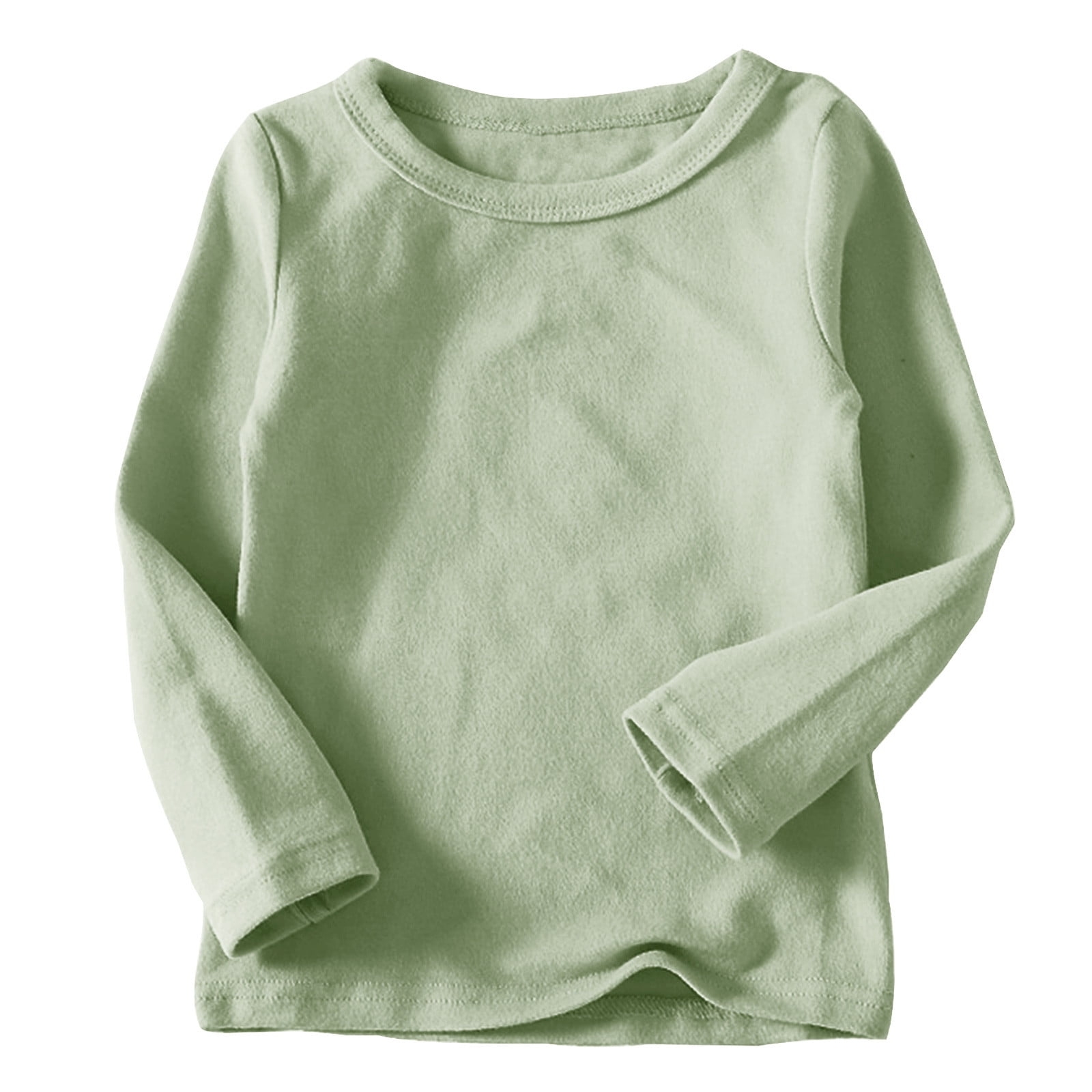 yoeyez Boys Girls Long Sleeve Basic Shirts Kids Base Layer Soft Comfy Crewneck Tee T-Shirt Casual Loose Cotton Tunic Top Tween Girls Clothes Yellow 6-7 Years