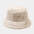 thumbnail image 1 of Gorro de pescador de piel de conejo de imitación simple de color, gorro de lavabo de felpa cálido para exteriores para otoño e invierno, 1 of 6