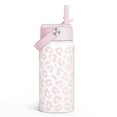 thumbnail image 1 of Botella SANDJEST Kids de 355 ml con aislamiento de paja con estampado de leopardo, 1 of 7