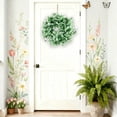 thumbnail image 4 of 15.35 Inch Artificial Eucalyptus Wreath, Plastic UV Resistant Faux Leaf Door Hanging for Living Room Garden Wall Decor in White, 4 of 5